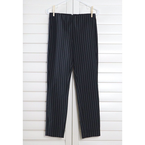 RAG & BONE New York $295 Black Pin Striped Tapered Cotton Dress Pants Size 6 - Picture 1 of 5